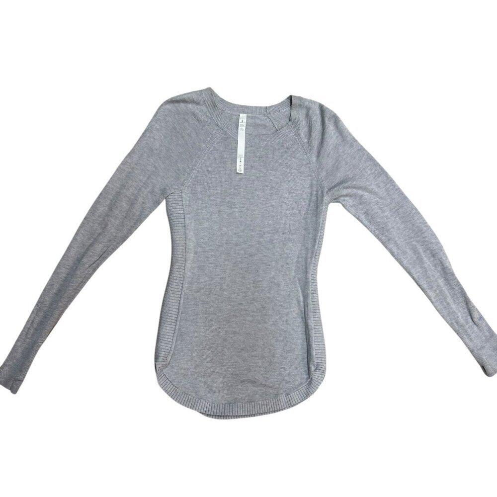 Lululemon Gray Knit Long Sleeve Sweater Top Size 2